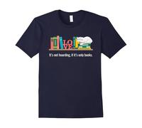 (M) It's Not Hoarding If It's Only Books Shirt - Book Cat Lover-Father's Day