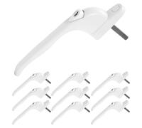 M.J COMFY-LIFE 10 Pack Universal Espag Window Handles - White 41mm Lockable Window Handles with Keys | Fits UPVC, Aluminum & Double Glazed Windows | Durable Zinc Alloy Construction