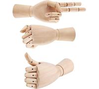M.J COMFY-LIFE 10" Wooden Hand Manikin, Articulated Artist Hand Model with Flexible Fingers for Drawing, Sketching, Painting, Jewelry Display, and Art Reference