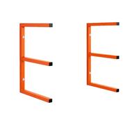 M.J COMFY-LIFE 2 Pcs Heavy Duty Lumber Storage Rack Wall Mount Wood Organizer for Garage and Workshop Steel Utility Shelf Indoor & Outdoor Use for Pipes Ladders Plywood (Orange, 3-Level)