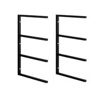 M.J COMFY-LIFE 2 Pcs Heavy Duty Lumber Storage Rack Wall Mount Wood Organizer for Garage and Workshop Steel Utility Shelf Indoor & Outdoor Use for Pipes Ladders Plywood (Black, 4-Level)