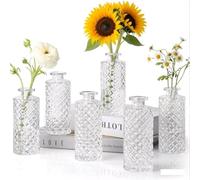 M.J COMFY-LIFE 2 set(Glass Bud Vases Set of 6), Small Vintage Flower Vases for Centerpieces (5.5 x 13 cm)