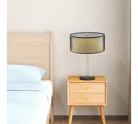 M.J COMFY-LIFE 2-Tier Ceiling Lamp Shade - Modern Large Light Shade for Ceiling Lights, Table Lamps & Floor Lamps, Elegant Grey/Silver Design, Easy Installation (Black)