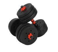 M.J COMFY-LIFE 20KG Adjustable Dumbbell Set, 2-in-1 Dumbbell & Barbell with 40cm Connector Bar, PE Coated Cement Filled Weights for Home Gym, Strength Training, Weight Lifting