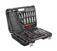 M.J COMFY-LIFE 216-Pieces Socket Set with Ratchet Wrench, Drill Bits, and Hex Keys - Complete Mechanic Tool Kit with 1/2", 1/4", and 3/8" Drive Sizes