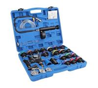 M.J COMFY-LIFE 28Pcs Radiator Pressure Tester Kit Universal Cooling System Tester Kit Radiator Tool Kit Car Coolant Fill Tool For Leak Detection Blue