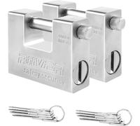 M.J COMFY-LIFE 2pack 94mm Heavy Duty Container Padlock High Security with 5 Keys, 12mm Thick Shackle Waterproof Padlock for Shipping Container, Garage, Warehouse, Shed, Motorbike, Gate