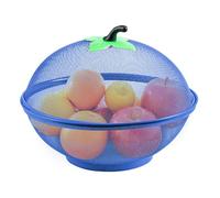 M.J COMFY-LIFE 2pcs Apple-Shaped Mesh Fruit Basket with Lid, Tabletop Vegetable Holder, Decorative Fruit Bowl for Kitchen, Camping, and Patio Use ( Blue)