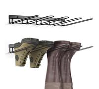 M.J COMFY-LIFE 2pcs Welly Boot Rack - Wall Mounted Storage for 4 Pairs - Heavy Duty Metal Boot Stand for Rain Boots,- Space-Saving Shoe Organizer for Entryway, Garage & Mudroom