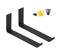 M.J COMFY-LIFE 2X Shelf Heavy Duty Bracket Right Angle Wall Mount Vintage Brackets Scaffolding Board Shelf Brackets Suitable for Living Room Bedroom Study Kitchen Bathroom Black