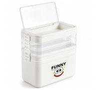 M.J COMFY-LIFE 3/4/5 Tier Stackable Storage Box with Lids and Handles, Portable Organiser Container, Large Capacity Storage Case for Toys, Medicine, Cosmetics, Sewing Supplies (White, 5-Tier)