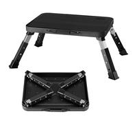 M.J COMFY-LIFE 3-Level Height Adjustable Folding Step Stool - Anti-Slip Platform, 150kg Capacity, Lightweight Portable Ladder for Kitchen, Bathroom, RV, Office (23.5cm Height Adjustable Black)