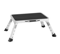 M.J COMFY-LIFE 3-Level Height Adjustable Folding Step Stool - Anti-Slip Platform, 150kg Capacity, Lightweight Portable Ladder for Kitchen, Bathroom, RV, Office (White)