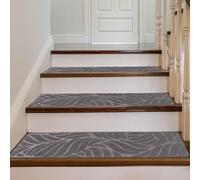M.J COMFY-LIFE 30 PCS Stair Tread Pads Stair Mats Carpet Non-slip Step Protectors - 65x20cm Reusable Stair Runner Rugs Covers Stair Protection Mats for Home Indoor Pets Kids Elders (Gery)