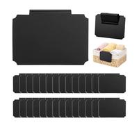 M.J COMFY-LIFE 32 PCS Basket Label Clip Set Removable Bin Basket Tags with 2 White Chalk Markers for Storage Bins Pantry Organization Fabric Storage Cubes and Kitchen Labels Holder Black