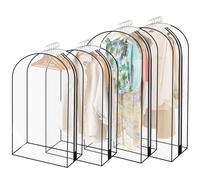 M.J COMFY-LIFE 4 Pack Breathable Garment Bags with Zip, Waterproof & Dustproof Clothes Covers for Wardrobe, Moth-Proof Suit Bags (2pc 40in 2pc 50in)