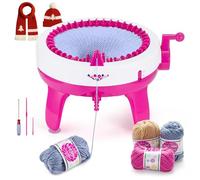 M.J COMFY-LIFE 40-Needle Knitting Machine Knitting Loom Machine DIY Toys Hand Woven Knitting Accessories Weaving Loom for Adults and Kids (Rosered)