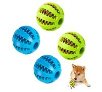 M.J COMFY-LIFE 4PCS Dog Treat Dispensing Toy Ball, 7cm Interactive Rubber Chew Ball for Dogs, Teeth Cleaning & Dental Care Toy, IQ Training Puzzle Toy Durable Dog Chew Toy for Small Medium Large Dogs