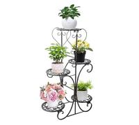 M.J COMFY-LIFE 5 Tier Plant Stand Flower Pot Shelf Rack Holder Garden Christmas Home Décor (Black)
