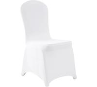 M.J COMFY-LIFE 50Pcs White Stretch Polyester Spandex Chair Covers, Elastic Wedding Banquet Dining Party Celebration Slipcovers, Removable Washable Protective Chair Slipcovers for Home Decor, Events