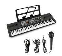 M.J COMFY-LIFE 61 Key Electronic Keyboard Piano - Portable Electronic Keyboard with Stand, Stickers & Power Adapter, 100 Tones & Rhythms Learning Portable & Arranger Keyboard