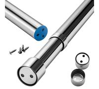 M.J COMFY-LIFE 87cm-160cm Stainless Steel Wardrobe Rail Extendable Adjustable Clothes Rail Pole with End Sockets Heavy Duty Wardrobe Rod Clothing Hanging Tube
