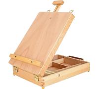 M.J COMFY-LIFE Adjustable Table Easel Box - Beechwood Art Supplies Storage with Drawer, Foldable Desktop Sketch Easel for Painting & Drawing, Portable Artist Easel for Kids, Students & Professionals