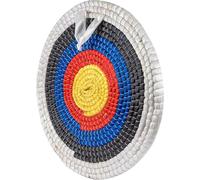 M.J COMFY-LIFE Archery Target Straw Round 20 inch, Traditional Handmade Circular Target with Rings for Recurve, Compound & Longbow Practice (White, 1-Layer)