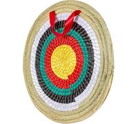 M.J COMFY-LIFE Archery Target Straw Round 20 inch, Traditional Handmade Circular Target with Rings for Recurve, Compound & Longbow Practice (Green, 1-Layer)