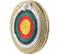 M.J COMFY-LIFE Archery Target Straw Round 20 inch, Traditional Handmade Circular Target with Rings for Recurve, Compound & Longbow Practice (Green, 3-Layers)