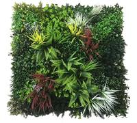 M.J COMFY-LIFE Artificial Hedge Plant Panels 100 x 100cm Grass Plant Wall Panels Green Privacy Living Wall Fence Screening Home Garden Spring Leaf Backdrop for Indoor Outdoor (Type D)
