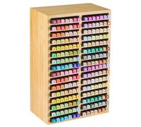M.J COMFY-LIFE Bamboo Marker Organizer - 32 Compartment Desktop Storage Holds 224 Markers/Pens | Natural Wood Stationery Holder for Artists, Classroom & Office (224 Markers)