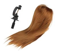 M.J COMFY-LIFE Beauty Salon Styling Doll, Real Human Hair Training Mannequin Head with Clip, 24/26 Inch Hair for Braiding, Cutting, Styling, and Hairdressing Practice (Yellow 24”)