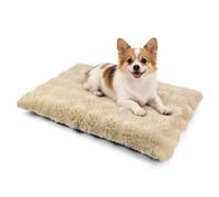 M.J COMFY-LIFE Calming Dog Bed Washable: Fluffy Crate Mattress with Removable Waterproof Cover & Non-Slip Bottom (Beige)