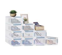 M.J COMFY-LIFE Cardboard Shoe Boxes, Stackable & Visual Multi-Purpose Storage Recyclable Shoe Organizer Boxes for Home and Office Organizatio (clear 10pcs)