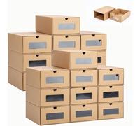 M.J COMFY-LIFE Cardboard Shoe Boxes, Stackable & Visual Multi-Purpose Storage Recyclable Shoe Organizer Boxes for Home and Office Organizatio (20pcs)