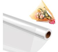 M.J COMFY-LIFE Cellophane Wrap Roll 80cm x 100m Clear Cellophane Roll for Florist Gift Flower Bouquet Baskets Wrapping Arts and Crafts Supplies (Clear 20 x 80m)