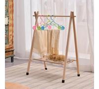 M.J COMFY-LIFE Childrens Clothes Rail Dog Clothes Rack Wooden Small Clothing Rail 81x75x34cm Pet Garment Racks Baby Kids Clothes Dolls Storage Hanging Dress Up Rail Mini Coat Rack with Canvas Shelf