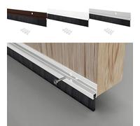 M.J COMFY-LIFE Door Brush Door Draught excluder 100cm Aluminium Door Brush Seal Premium Draught Excluder Strip Aluminium Door Bottom Sweep for Draft Blocker Noise Reduction (Coffee)