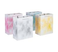 M.J COMFY-LIFE Elegant Gift Bags, 4 Pack 9" Premium Kraft Paper Gift Bags with Handles for Birthday Wedding Baby Shower Christmas Holiday Presents Party Favors (C)