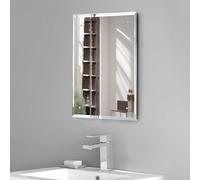 M.J COMFY-LIFE Frameless Bathroom Wall Mirror - Pre-Drilled Hanging Holes Included - Modern Rectangular Mirror for Bathroom & Home Decor (50 * 70cm)