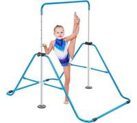 M.J COMFY-LIFE Gymnastics Bars,Horizontal Bar,Expandable Training Bar Adjustable Height 84-130cm Gymnastics Equipment for Home Girls (blue)