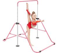 M.J COMFY-LIFE Gymnastics Bars,Horizontal Bar,Expandable Training Bar Adjustable Height 84-137cm Gymnastics Equipment for Home Girls (pink)