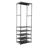 M.J COMFY-LIFE Heavy Duty Clothes Rail 177cm Freestanding Wardrobe Rack with 5 Shelves, Metal Clothing Rack & Shoe Organizer for Bedroom/Closet (Black, 55x36x177cm)