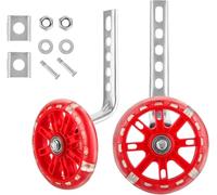 M.J COMFY-LIFE Kids Bike Stabilisers Adjustable Training Wheels for 12"-20" Children's Bikes Steel Support Frame with Plastic Wheels (12cm Diameter) Easy to Install (Red)