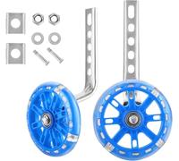 M.J COMFY-LIFE Kids Bike Stabilisers Adjustable Training Wheels for 12"-20" Children's Bikes Steel Support Frame with Plastic Wheels (12cm Diameter) Easy to Install (Blue)