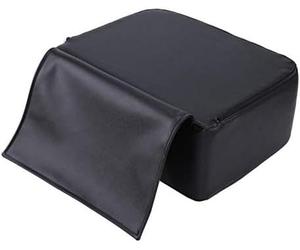 M.J COMFY-LIFE Kids Booster Seat, Universal PU Leather Booster Cushion with Thick High-Density Foam for Dining & Salon Chairs, Protective Front Flap, 37x28x15cm, Black