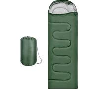 M.J COMFY-LIFE Kids Sleeping Bag 6-12 Years - 3-4 Season Lightweight & Water-Resistant, 200g Hollow Cotton Fill, Comfort 5°C to 15°C, Compact for Camping, Hiking, Sleepovers (Green)
