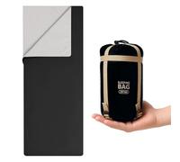 M.J COMFY-LIFE Lightweight Rectangular Sleeping Bag 190cm Envelope Sleeping Bag, Ultralight Camping Bag with Two-Way Zipper (Black)