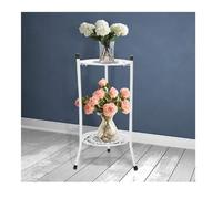 M.J COMFY-LIFE Metal Plant Stand Iron Flower Display Shelf Indoor Outdoor Support Rack Garden Terrace Decoration (White)